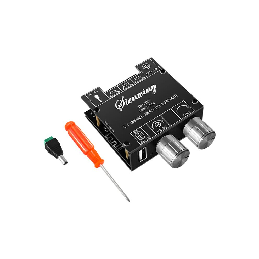 Ys-Lt21 2.1 Channel Amplifier Board 15W+15W+30W With Subwoofer Knob Adjusting Encoder Audio Module Dc9-24V Black 6032147771356
