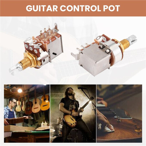 3St A500K Potentiometer Push Pull  Gitarrkontroll Pot Elektrisk Gitarr Tonvolymdelar Guld 1