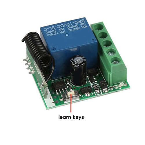 433 Mhz RF Wireless  Receiver  12V Single Relay Receiver Module with 2Pcs Universal Wireless Remote Control 1