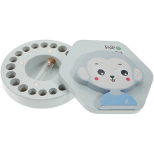3Stk Kompakte Holz Babyzahnbox Kinder Zahn Behälter