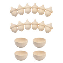 2Sets DIY Holzschalen Und Eicheln Kinder Bastelspielzeug