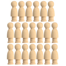 60Stk DIY Holzdolls Bastelset Für Kinder Kreative Malpuppen Hellbraun