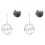 2Pcs Small Animal Grass Feed Dispenser Ball Silver with Iron Hook 2