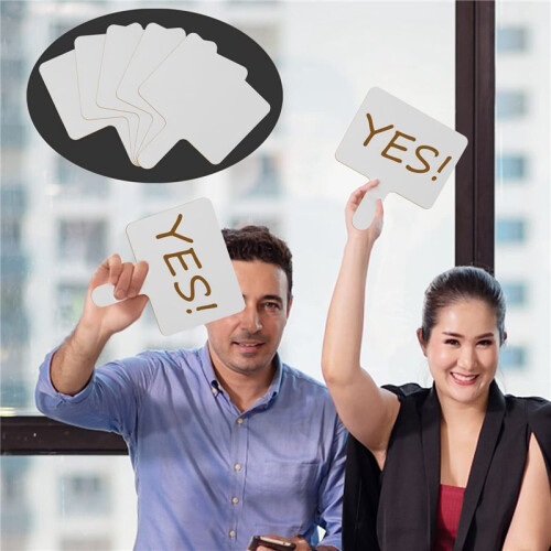 10Pçs 9.6X8Polegadas Dry Erase Answers Paddle, Handhold Wooden Board Branco Double Side Dry Erase Answer Board 2