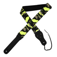 2Stk Premium Gitarrengurt Camouflage, Leder Enden, Verstärkt