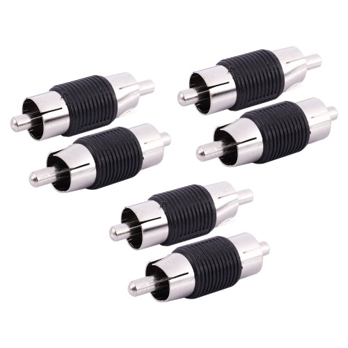 Gerade AV RCA Stecker auf Stecker Steckverbinder Adapter Adapter 6 Stk