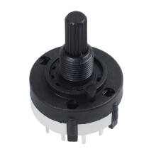 3P4T 3 Pole 4 Position Single Wafer Band Selector Rotary w Knob