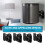 4PCS Universal Speaker Wall Mount Bracket Ceiling Stand Clamp with Adjustable Swivel and Tilt Angle Rotation 4