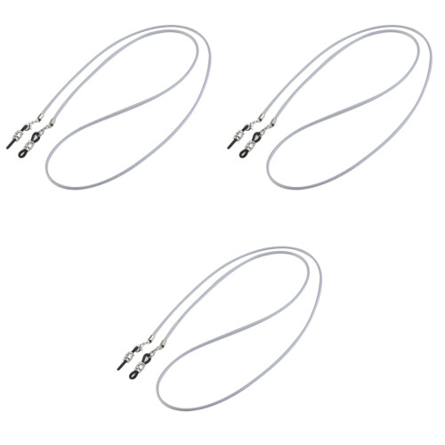 3Stk Graue Brillenkette Wachs Mit Metall Silikon 2