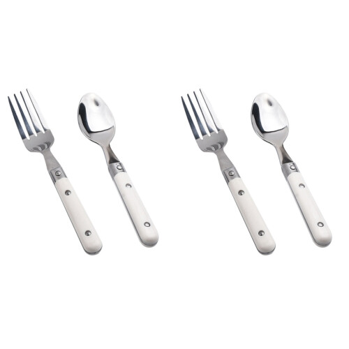 4Stk Kinder Tischbesteck Gabel Beige Kinder 1