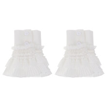 2Paare Weiße Mode Manschetten Ergonomisch Bequeme Damen Accessoires