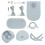 4Sets DIY Rucksack Bastelset Hellblau Mit Robustem PU Leder Zubehör 10