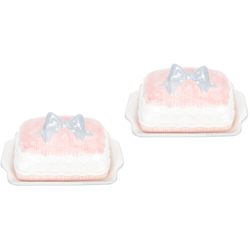 2Stk Keramik Dessertplatte Mit Deckel Farbenfroh Und Robust 1