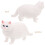 2Stk Weiße Simulation Katzen Figur Kunststoff Realistische Deko 9