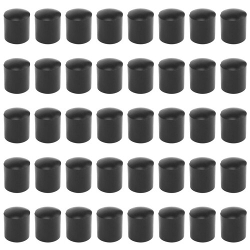 Rubber caps 40-piece black rubber tube ends 10mm round