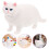 2Stk Weiße Simulation Katzen Figur Kunststoff Realistische Deko 5