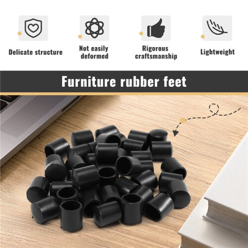 Rubber caps 40-piece black rubber tube ends 10mm round 2