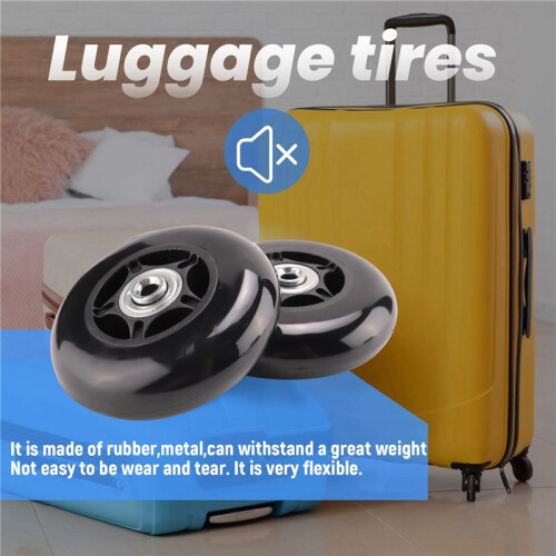 2 Set Luggage Suitcase Replacement Wheels OD 80mm 1