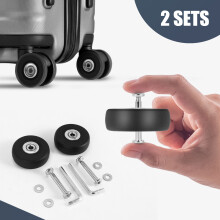 2 Sätze Ersatzräder und Achsen für Koffer, Deluxe-Reparaturwerkzeug, Außendurchmesser 50 mm