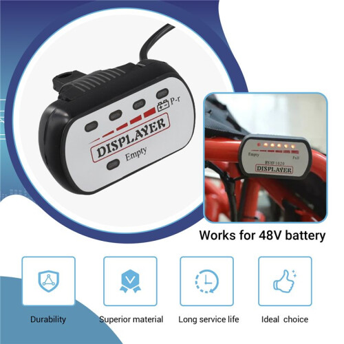 48V Battery Indicator Voltmeter E-Bike Bicycle Capacity Display