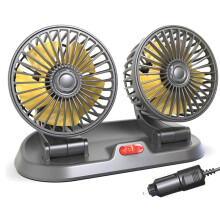 Ventilatore per Auto 12V Ventilatore un Doppia Testa Ventola di Raffreddamento Automatica Portatile Ventola di Raffreddamento per Auto Ventilatore