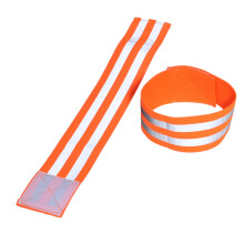 2Pièces Brassards Réfléchissants Orange Élastiques Confortables Sport