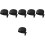 6Pcs Adjustable Black Pirate Chef Hat Uniform Cap for Home Use 6