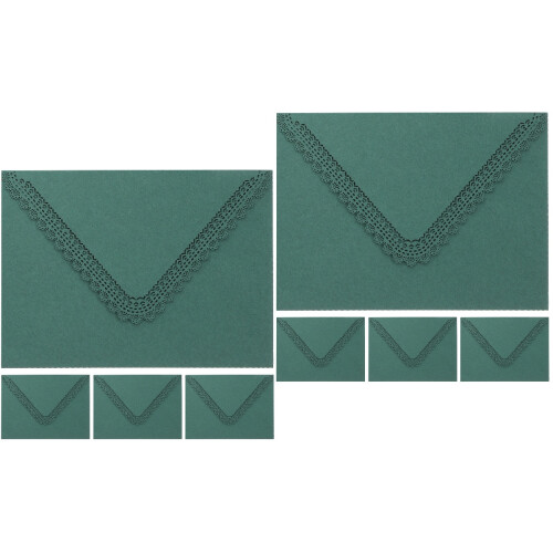 8Pièces Enveloppes Papier Vert Découpées Invitation Mariage 2