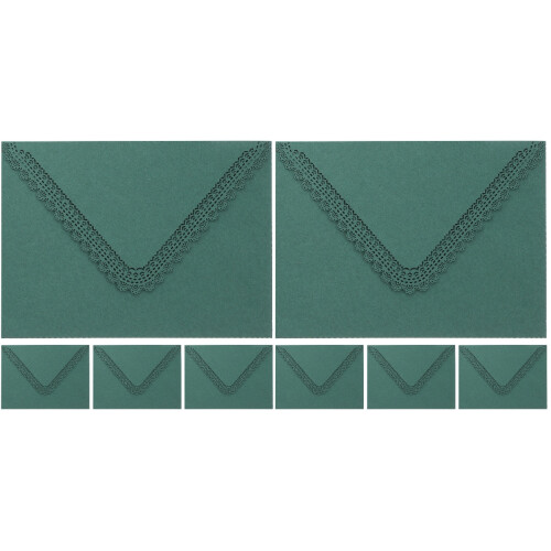 8Pièces Enveloppes Papier Vert Découpées Invitation Mariage 1