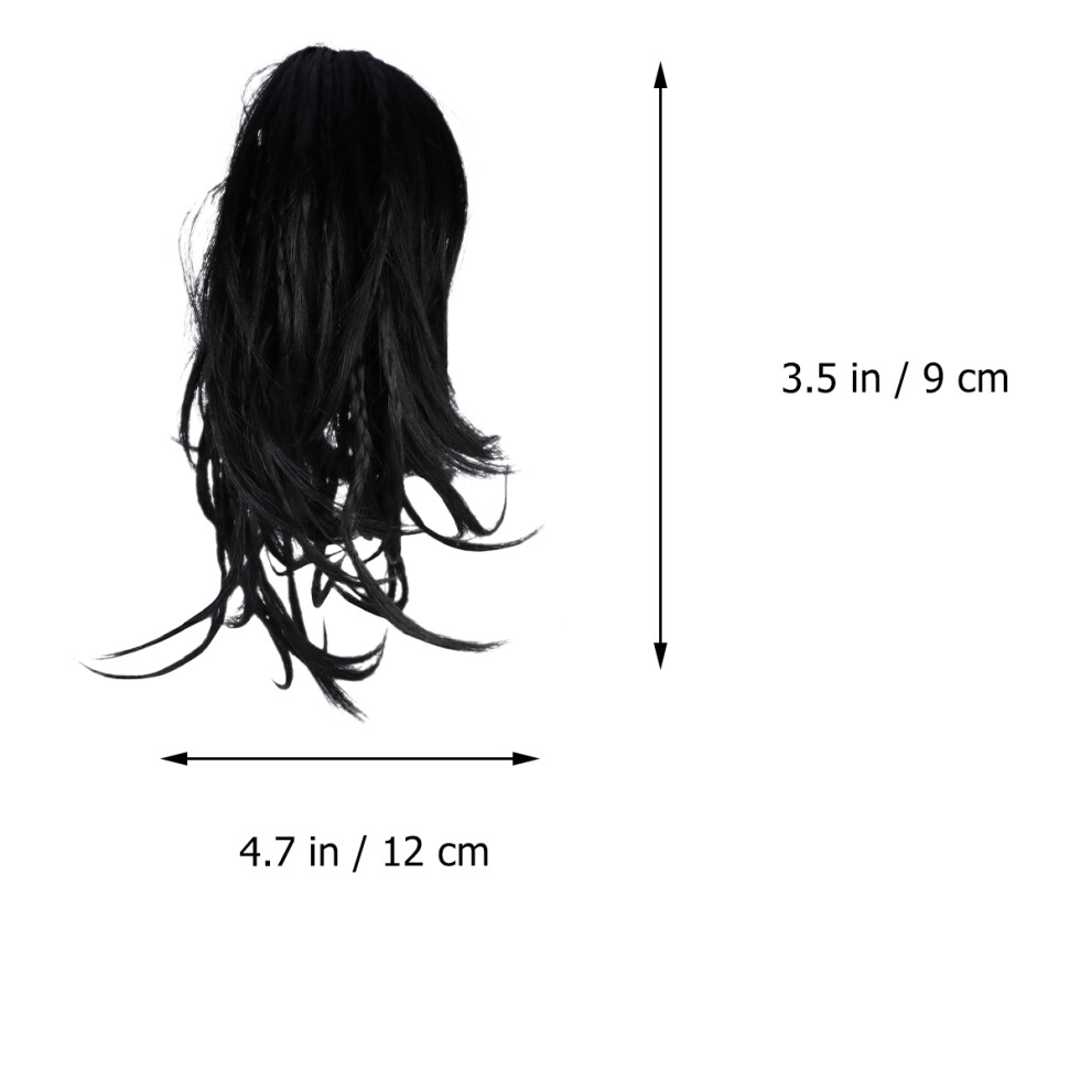 Inoomp Unisex Black 2Pcs Ponytail Extension With Claw/Clip Drawstring For Secure Fit