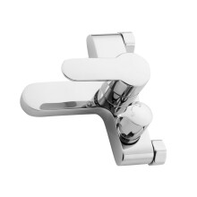 2Pcs Silver Hot Cold Bath Tub Faucet Diverter Waterfall Spout for Home