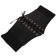 2Pcs Mens Black Corset Waist Belts Alloy Buckle Costume Accessories
