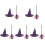 5Sets Plastic and Polyester Witch Hat Broom Kit Halloween Dress-Up 4