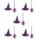 5Sets Plastic and Polyester Witch Hat Broom Kit Halloween Dress-Up 9