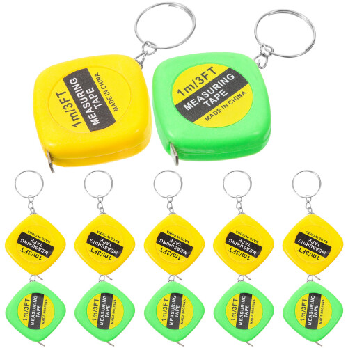 60Pcs Retractable Keychain Measuring Tapes Durable Mini Tape Measure