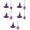 5Sets Plastic and Polyester Witch Hat Broom Kit Halloween Dress-Up 8