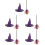 5Sets Plastic and Polyester Witch Hat Broom Kit Halloween Dress-Up 7