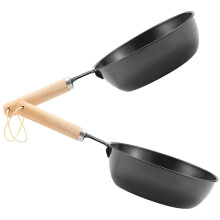 6Pcs Black Iron Wood Handle Charcoal Burner Pot Portable Camping Grill