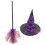 5Sets Plastic and Polyester Witch Hat Broom Kit Halloween Dress-Up 2