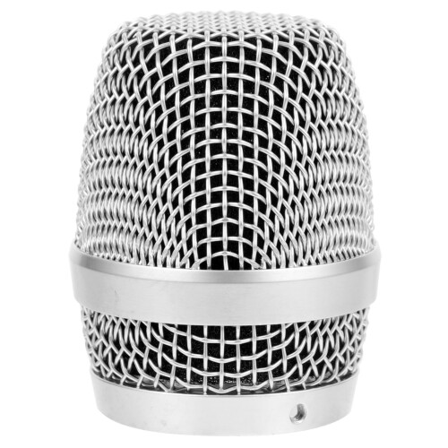 5Pcs Metal Mic Head Replacement Silver Microphone Grille Durable Parts