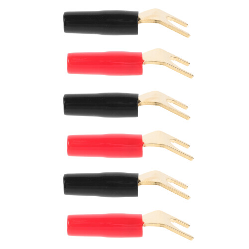 12Pcs Speaker Cable U-Shaped Plug Gold-Plated Audio Connector for DIY 1