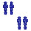 4Pcs Resin Blue Table Football Men Smooth Game Player Replacement Set 5
