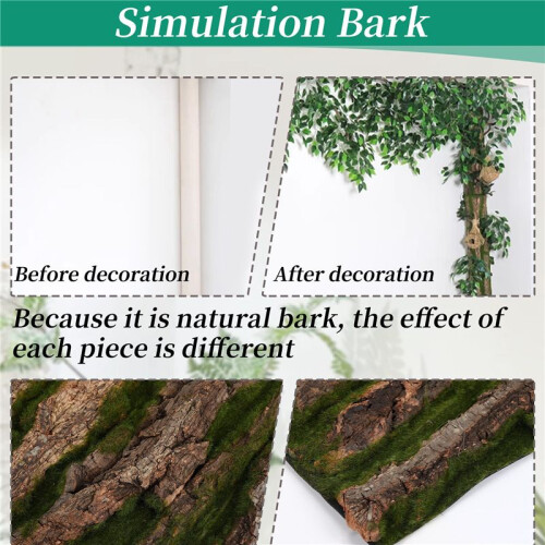 Simulation Tree Bark Home Sewer Decoration Fake Tree Bark Green Moss Wedding Decoration Grass Wall Artificial Plants-B 1