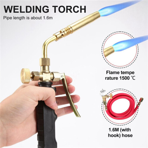 Brazing Welding Hose Torch MAPP Propane Soldering Torch with 1.6M Hose 1