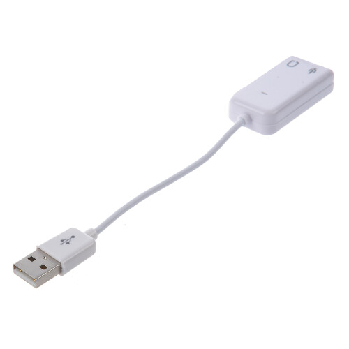 3.5mm Microphone Earphone Socket USB 2.0 Sound Card Speaker Audio Adapter White 2