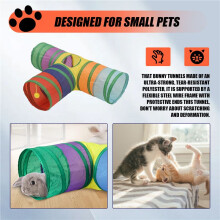 Bunny Tunnels & Tubes Opvouwbare 3-Weg Bunny Schuilplaats Kleine Dieren Activiteit Tunnel Speelgoed voor Dwergkonijnen Bunny Kitty