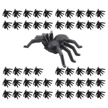 50X Plast Svart Spider Trick Toy Halloween Haunted House Prop Inredning