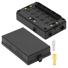 Caja de ReléS de Fusibles Automotrices de 12 V Bloque Universal para AutomóViles, Camiones - Soporte de Relé Estilo 10 Ranuras, Soporte de Fusibles