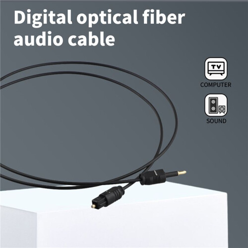 1m 3ft Toslink to  Plug 3.5mm Digital Optical SPDIF Audio Cable Gold Plated 2
