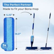 Replacement Mop Pads for Bona Hardwood Mop Floor Cleaner Accessories, Microfiber Reusable Mop Floor Pad